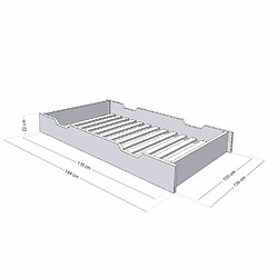 Avis Youdoit Tiroir de lit 120 x 190 BUDDY - bleu marine