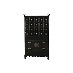 Visiodirect Commode en bois noir avec 20 tiroirs et 2 portes - Largeur 57 x Hauteur 103 x Profondeur 32cm 