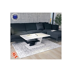 Dusine TABLE BASSE BELVEDERE 110 CM AVEC PLATEAU BLANC LAQUE