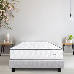 LUXURY LITERIE Ensemble matelas Iris 160x200 cm + sommier gris ep20cm