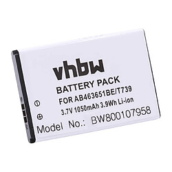 vhbw Li-Ion batterie 1050mAh (3.7V) pour téléphone smartphone Samsung GT-C5510, GT-C5510U, GT-C6112, GT-E1280, GT-M3318C, GT-M7500 