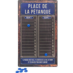 Antic Line Creations Plaque décorative Place de la Pétanque 48 x 28 cm.