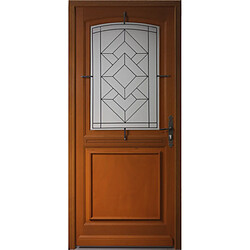 porte D'entrée Bois Vitrée, Vitrage Transparent, Elma, H,215xl,90 P,gauche Côtes Tableau Gd Menuiseries