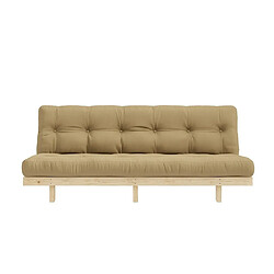 Acheter Inside 75 Banquette convertible futon LEAN pin coloris beige blé couchage 130*190 cm.