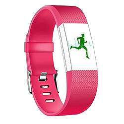 Wewoo Bracelet pour montre connectée Dragonne sport ajustable carrée FITBIT Charge 2taille S10,5x8,5cm rouge 