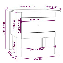 vidaXL Tables d'appoint 2pcs Marron miel 50x50x49cm Bois massif de pin pas cher