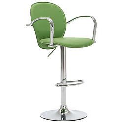 vidaXL Tabouret de bar avec accoudoir Vert Similicuir 