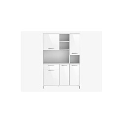 Avis Vente-Unique ECO Buffet de cuisine L 120 cm - Blanc brillant