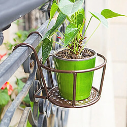 Wewoo 2 étagères de plantes en pot de balustrade fer métal avec support à pots de fleurs suspendu bronze