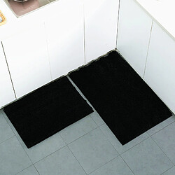 LUUCOZK Tapis de bain antidérapants absorbants à séchage rapide pour salle de bain - Noir-43 x 61 cm