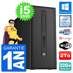 PC Tour HP EliteDesk 800 G2 Intel i5-6500 RAM 32Go Disque Dur 2To Windows 10 Wifi · Occasion 