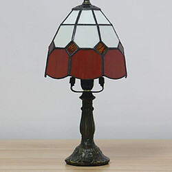 Acheter Wewoo Lampe Chambre à coucher en verre d'église d'époque lSalle de salon bar café décoration petite de tableStyle Base alliage rouge