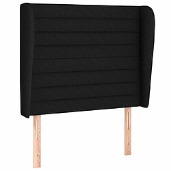 Maison Chic Tête de lit scandinave avec oreilles,meuble de chambre Noir 93x23x118/128 cm Tissu -MN34699