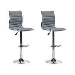 Beliani Tabouret de bar Set de 2 Gris LUCERNE 