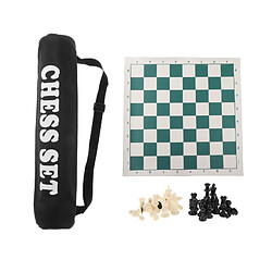 Jeu D'échecs En Plastique Portable Ensemble D'échiquier En Tissu 45cm Enroulable 32 Pièces D'échecs, échecs En Sac En Plein Air