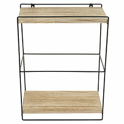 Acheter Mendler Etagère murale HWC-K77, étagère suspendue Etagère de cuisine, bois massif métal industriel 2 étagères 50x35x17cm ~ naturel