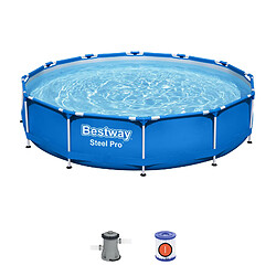 Piscine Hors-sol Tubulaire Bestway Steel Pro 366x76 cm Épurateur à Cartouche de 1 249 L/H