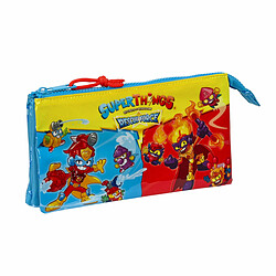 Trousse Fourre-Tout Triple SuperThings Rescue force Bleu 22 x 12 x 3 cm