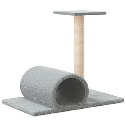 Arbre à chat,niche pour chat avec tunnel Gris clair 60x34,5x50 cm -MN96692 pas cher