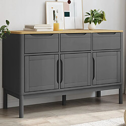 vidaXL Buffet FLORO gris 114x43x74 cm bois massif de pin