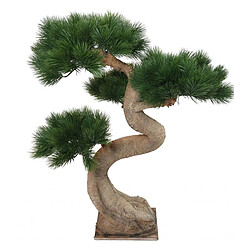 Pegane Plante artificielle haute gamme Spécial extérieur / PIN artificiel BONSAI - Dim : 92 x 65 cm