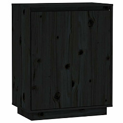 Maison Chic Buffet,Meuble de Rangement,commode pour salon,Cuisine Noir 60x34x75 cm Bois massif de pin -MN21130