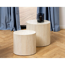 Lisa Design Aeryn - lot de 2 tables basses - effet travertin - 48 et 40 cm Aeryn - lot de 2 tables basses - effet travertin - 48 et 40 cm - Bois