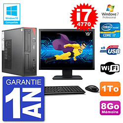 PC Fujitsu Esprimo E520 DT Ecran 19" i7-4770 8Go Disque 1To Graveur DVD Wifi W7 · Occasion 