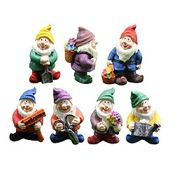 7 pièces Fée Accessoires de Jardin En Plein Air, Nains de Jardin Décorations-Mini Gnomes Fée Jardin Statue pour Jardins Fée Décoration