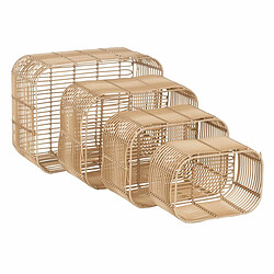 BigBuy Home Lot de paniers Naturel Résine 46 x 35 x 23 cm (4 Unités)