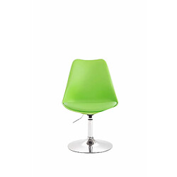 Avis Decoshop26 Lot de 4 chaises de salle à manger pivotante hauteur réglable en plastique vert et pied trompette métal aspect chromé 10_0001820