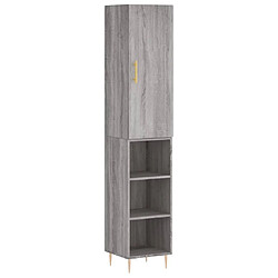 Maison Chic Buffet,Meuble de Rangement,commode pour salon,Cuisine Sonoma gris 34,5x34x180 cm Bois d'ingénierie -MN36664