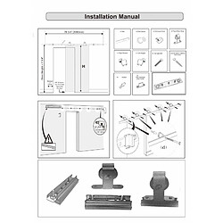 Secury-T Rail porte coulissante loft/fermière 2m acier noir pour porte en aluminium ou verre