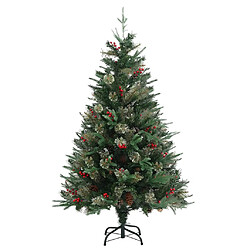 vidaXL Sapin de Noël avec pommes de pin Vert 120 cm PVC et PE