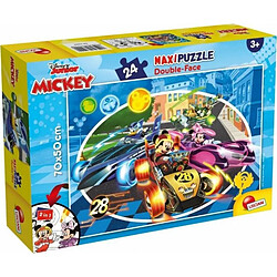 Lisciani, Maxi Puzzle pour enfants à partir de 3 ans, 24 pièces, 2 en 1 Double Face Recto / Verso avec le dos à colorier - Disney Mickey Mouse 74099