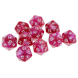 10 Pcs 20 Faces Dés D20 Polyédrique Dés Pour Donjons Et Dragons Jeux De Table Violet Rouge