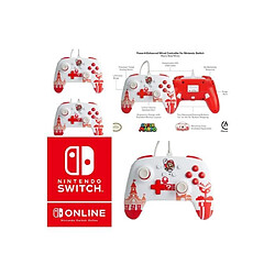 Power A Pack 2 Manettes filaire SWITCH Nintendo – MARIO ROUGE BLANC Officielle avec Câble USB détachable 