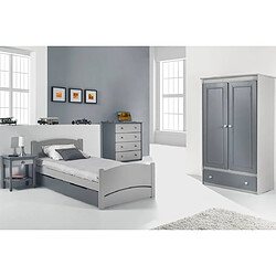 DECOPIN armoire penderie 2 portes & tiroir thio - graphite uni