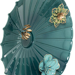 Décoration murale Alexandra House Living Bleu Métal Fleur 35,5 x 7,5 cm