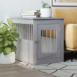 vidaXL Meuble de cage pour chiens sonoma gris 55x75x65 cm 