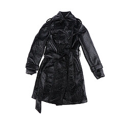 vêtement de poupée costume de poupée manteau Vêtement de Poupée, Manteau en Cuir PU pour 1/3 BJD Dolls Jouet pour Fille Garçon Noir