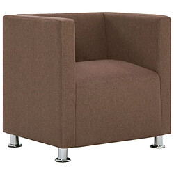 Maison Chic Fauteuil relax,Chair cube Marron Tissu -MN69632