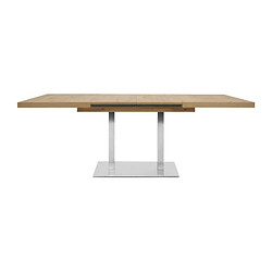 ORLANDO Table a manger a rallonge - Style contemporain - Décor chene artisan et alu - L 120-200 x P 80 x H 75 cm pas cher