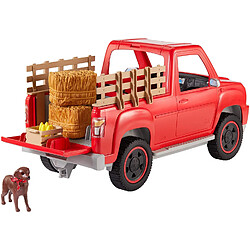 Avis Barbie Fermière et son véhicule 4x4 rouge avec poupée avec chapeau et robe à fleurs, figurine de chien et accessoires, jouet pour enfant, GFF52