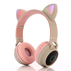 Universal Casque d'oreille LED sans fil Bluetooth compatible avec microphone Casque lumineux pour enfants Cadeau fille fille | Casque Bluetooth 