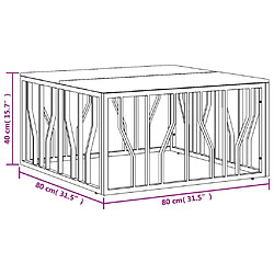 vidaXL Table basse argenté acier inoxydable/bois massif récupération pas cher