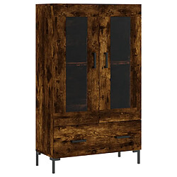 vidaXL Buffet haut chêne fumé 69,5x31x115 cm bois d'ingénierie