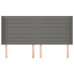 Avis Maison Chic Tête de lit scandinave avec oreilles,meuble de chambre Gris foncé 183x16x118/128 cm Tissu -MN51914