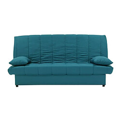 Banquette clic clac 3 places - Tissu 100% coton Bleu canard - Style Contemporain - L 190 x P92 cm - MILA 