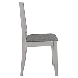 Avis vidaXL Chaises à manger avec coussins lot de 2 gris bois solide